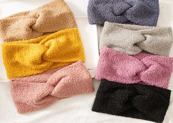 Heavy wide cashmere black hair band geometric Korean wave shampoo hair accessories autumn/winter cross headband